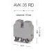 304256, Клеммник на DIN-рейку 35мм.кв. (белый); AVK35 RD   (упак 40 шт)