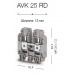 304295, Клеммник на DIN-рейку 25мм.кв. (черный); AVK25 RD   (упак 50 шт)