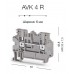 304390, Клеммник на DIN-рейку 4мм.кв., 2 ряда перем., (серый); AVK 4R (упак 50 шт)