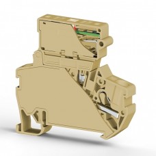 307250, Клеммник пруж.б-зажим. (Push in) с держ.пред.(5х20) с инд. 24VDC, 4 мм.кв. (бежевый); PYK 4SLD 24VDC (5x20) (упак 15 шт)