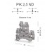 317210, Клеммник 2-х ярусный, 2,5 мм.кв., с диодом, (бежевый);  PIK2,5ND-A (упак 20 шт)