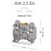 324949, Клеммник 3-х выводной с размыкателем, 2,5 мм.кв., (серый); AVK 2,5 EA (упак 80 шт)