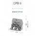 326804, Болтовой Клеммник под вилочный наконечник на DIN-рейку 6 мм.кв. (красный); CPB 6 (упак 50 шт)