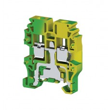 334420, Клеммник винтовой мини 2,5 мм.кв., (земля);  MVK 2,5T (упак 50 шт)