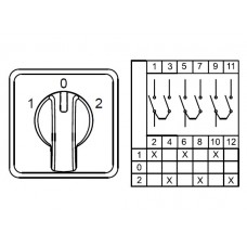 800139, CS120053L; Трехпозиционные Переключатели  (1-0-2) ; 3 FAZ 120 A 60° (упак 1 шт)