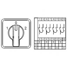 800141, CS016075S; Трехпозиционные Переключатели  (1-0-2); 4 FAZ 16 A 60° (упак 1 шт)