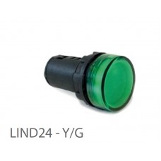 800714, LIND24 - Y-G; Лампа сигнальная светодиодная  - 24 В AC-DC (упак 1 шт)